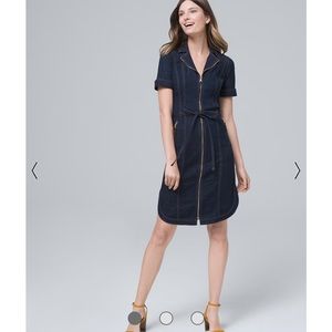 White House Black Market Zippered Denim Dress